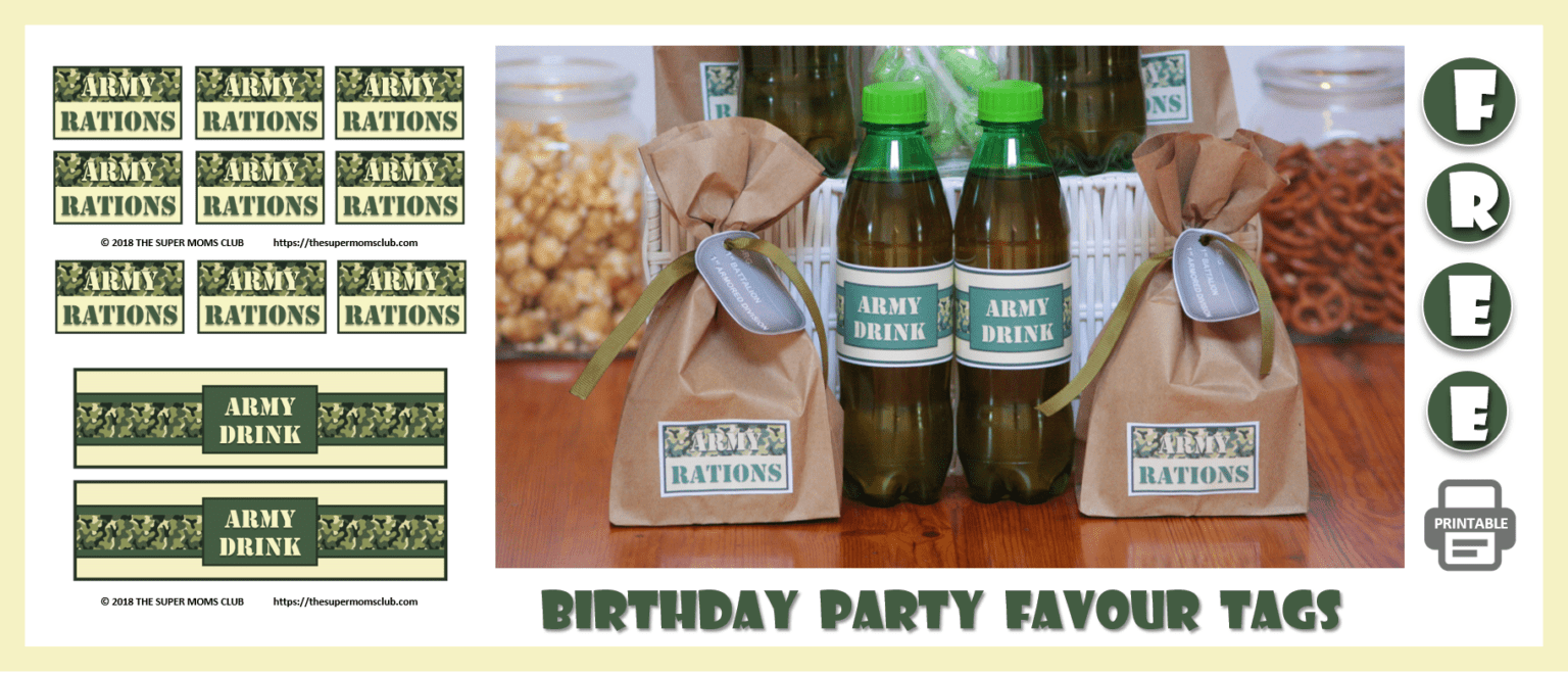 Army Themed Birthday Party + FREE Printable’s - The Supermoms Club