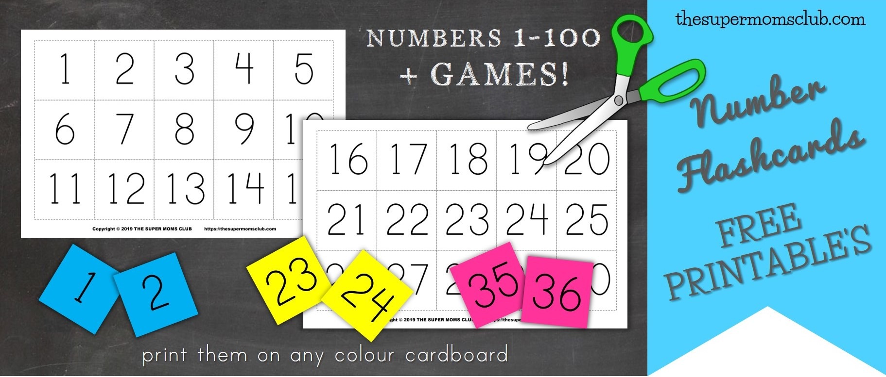 click here for free printable number flashcards the supermoms club